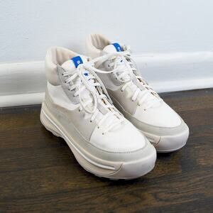 Sorel Ona 503 Mid Lace Up Sneaker Leather Chalk Sea Salt Size 7/38.5